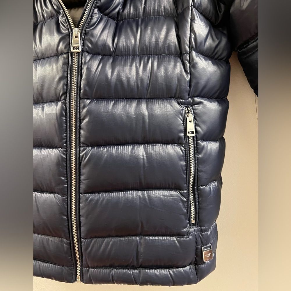 Andrew Marc Packable Lightweight Down Premium Jacket Navy - Picture 10 of 16
